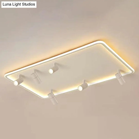 Minimalistic Living Room Glow: Led Acrylic Rectangular Flush Mount Ceiling Spotlight