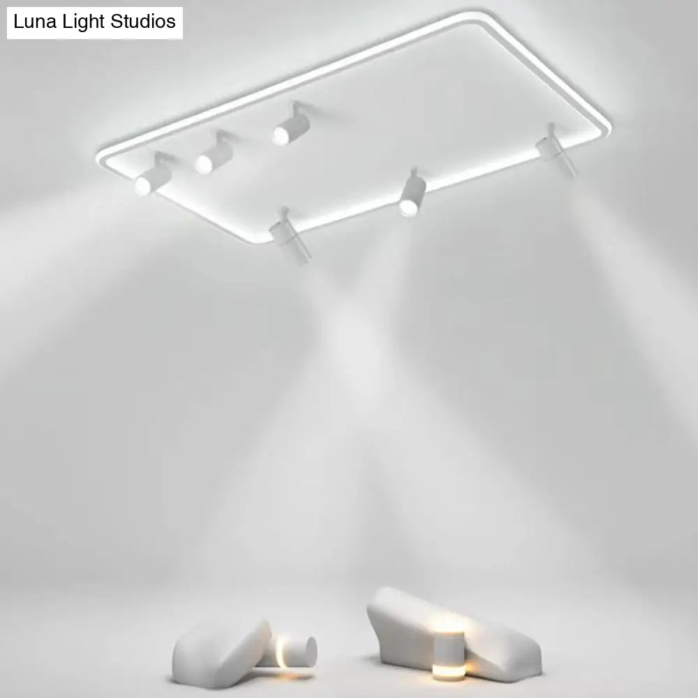 Minimalistic Living Room Glow: Led Acrylic Rectangular Flush Mount Ceiling Spotlight