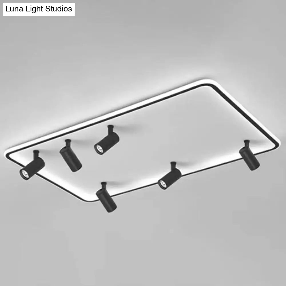 Minimalistic Living Room Glow: Led Acrylic Rectangular Flush Mount Ceiling Spotlight Black / 31.5