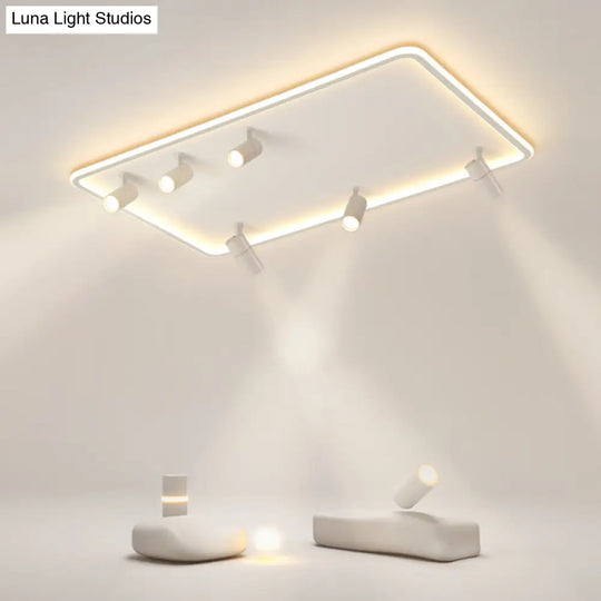 Minimalistic Living Room Glow: Led Acrylic Rectangular Flush Mount Ceiling Spotlight