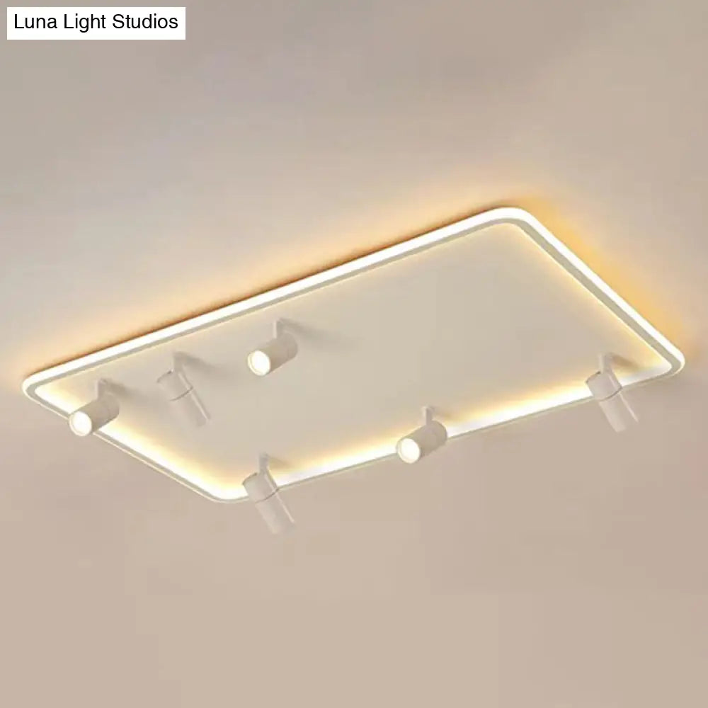 Minimalistic Living Room Glow: Led Acrylic Rectangular Flush Mount Ceiling Spotlight White / 31.5