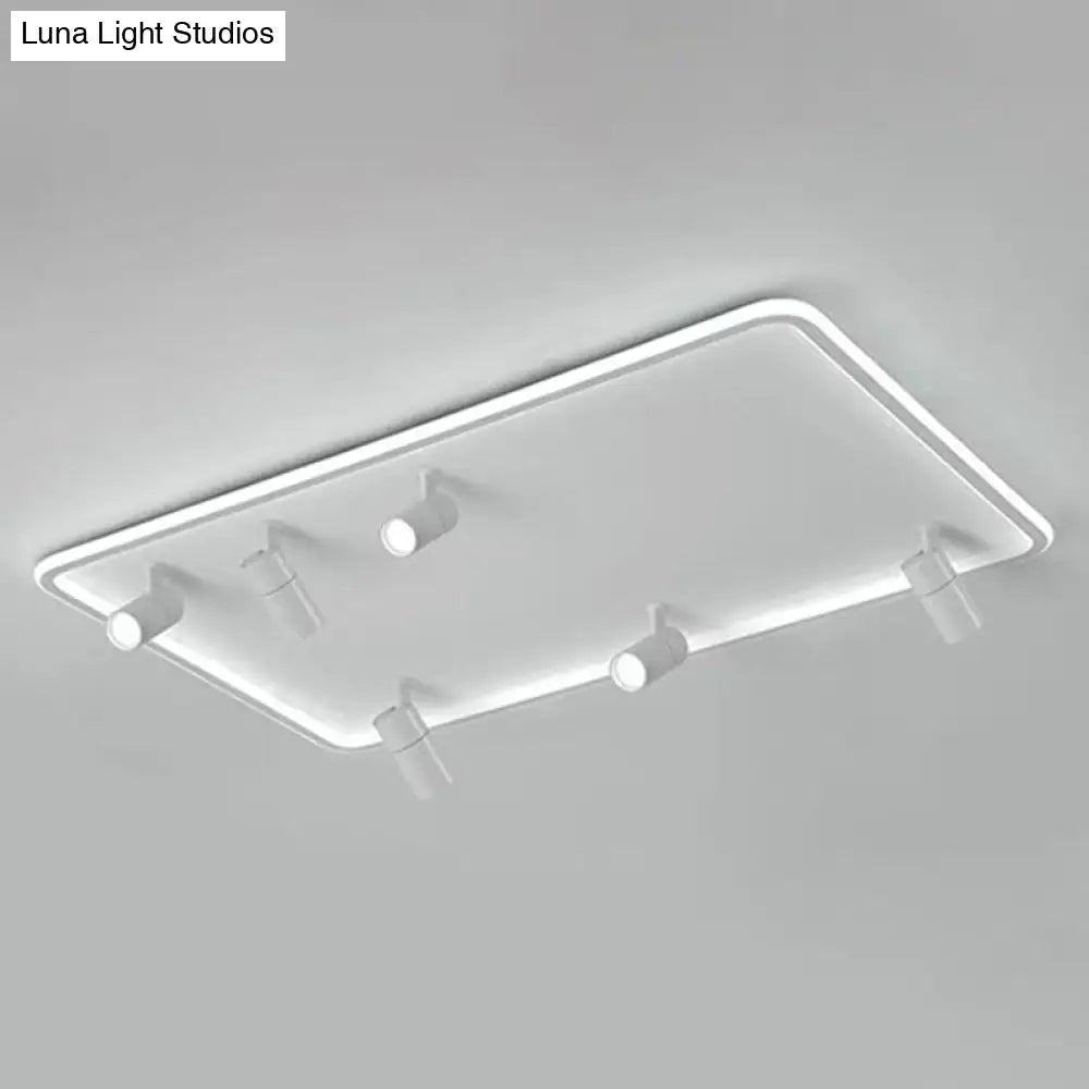 Minimalistic Living Room Glow: Led Acrylic Rectangular Flush Mount Ceiling Spotlight White / 31.5