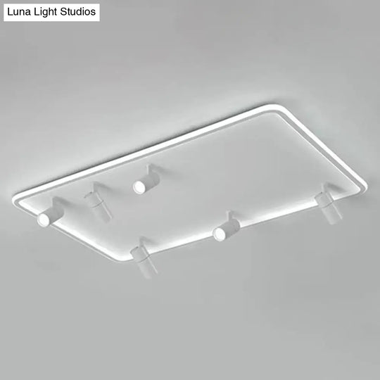 Minimalistic Living Room Glow: Led Acrylic Rectangular Flush Mount Ceiling Spotlight White / 31.5