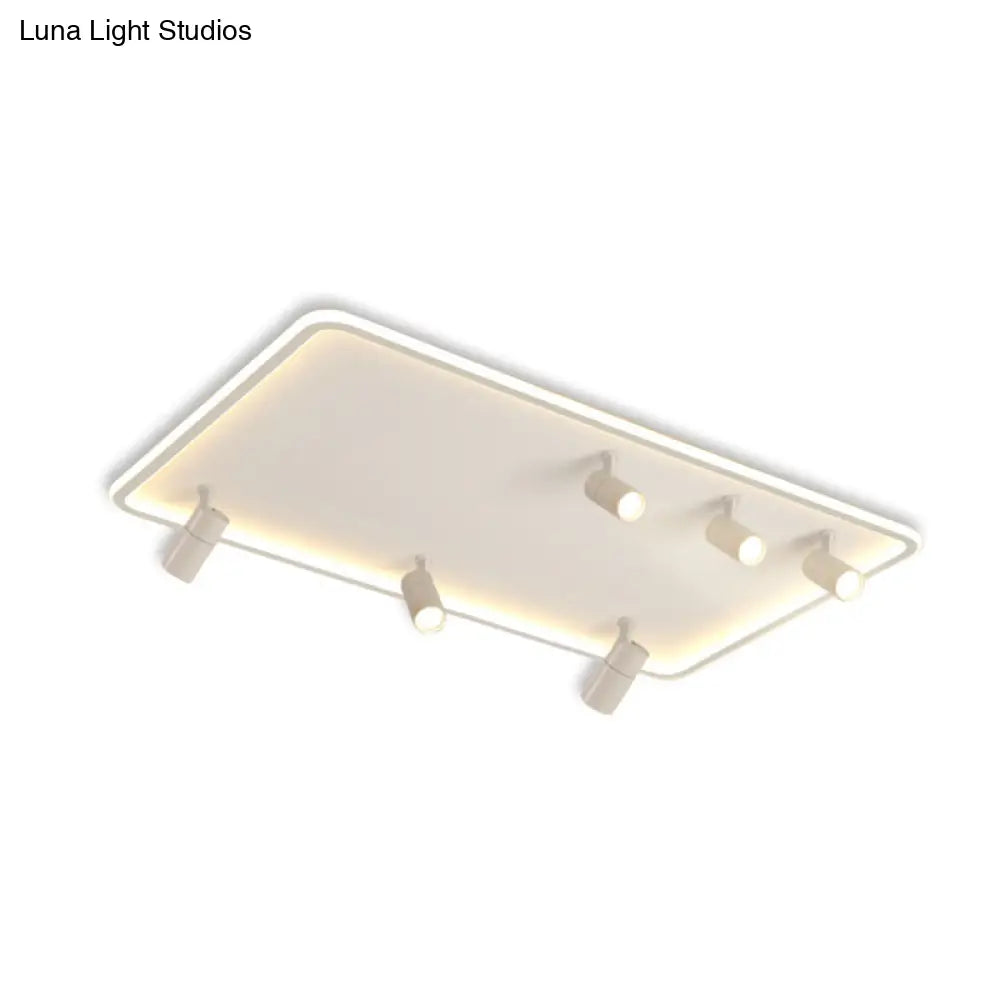 Minimalistic Living Room Glow: Led Acrylic Rectangular Flush Mount Ceiling Spotlight