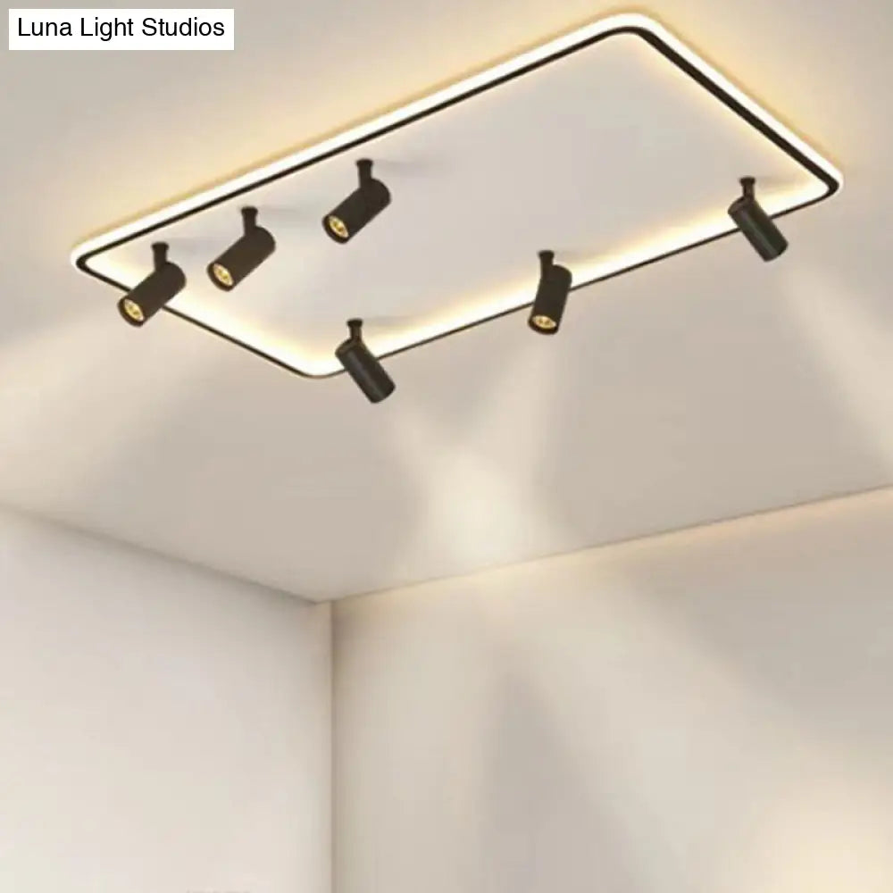 Minimalistic Living Room Glow: Led Acrylic Rectangular Flush Mount Ceiling Spotlight