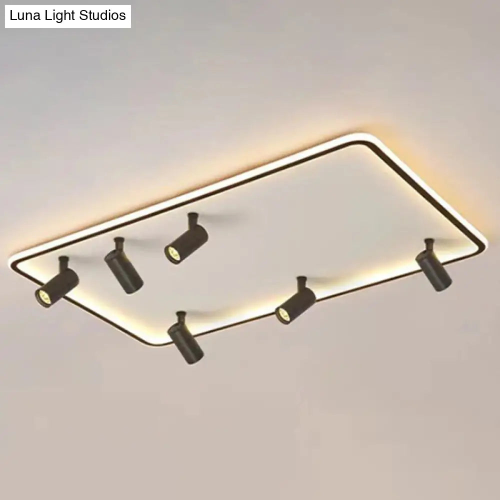 Minimalistic Living Room Glow: Led Acrylic Rectangular Flush Mount Ceiling Spotlight Black / 31.5