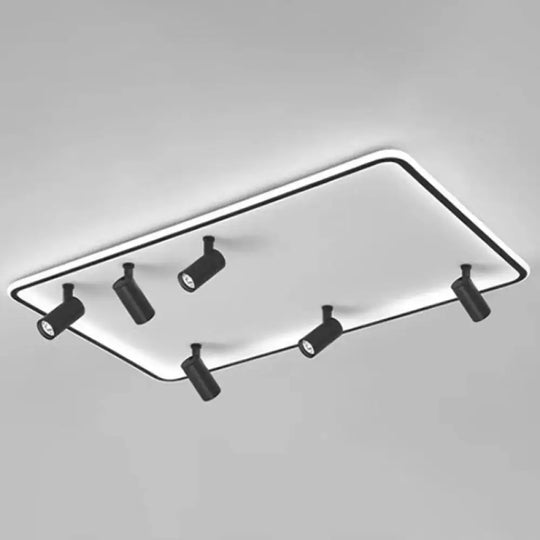 Minimalistic Living Room Glow: Led Acrylic Rectangular Flush Mount Ceiling Spotlight Black /