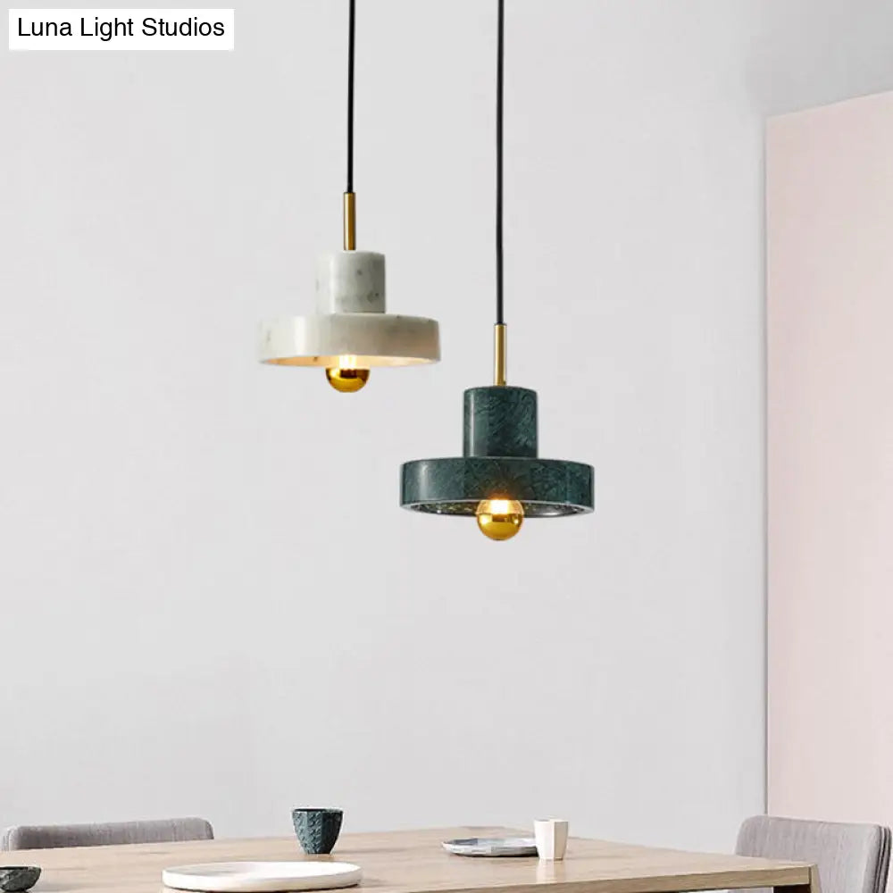 Minimalist Marble Pendant Light For Dining Rooms - Elegant Ceiling Fixture With Shaded Design