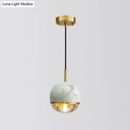 Minimalist Marble Pendant Light For Dining Rooms - Elegant Ceiling Fixture With Shaded Design White