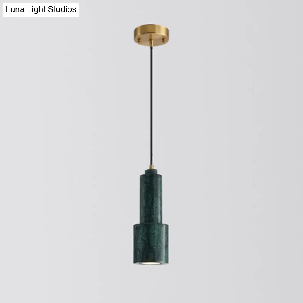 Minimalist Marble Pendant Light For Dining Rooms - Elegant Ceiling Fixture With Shaded Design Green