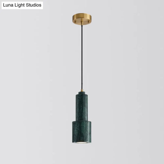 Minimalist Marble Pendant Light For Dining Rooms - Elegant Ceiling Fixture With Shaded Design Green