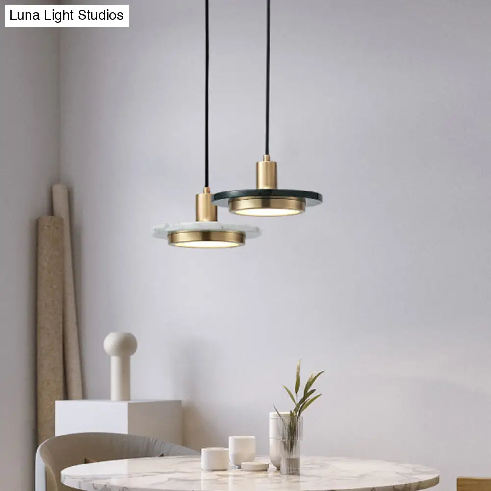 Minimalistic Marble Pendant Ceiling Light For Shaded Dining Room With 1 Head