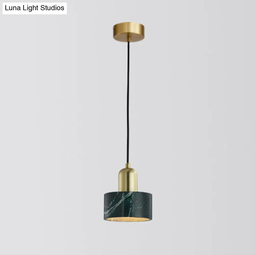 Minimalist Marble Pendant Light For Dining Rooms - Elegant Ceiling Fixture With Shaded Design Green