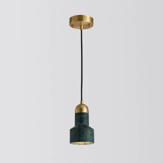 Minimalistic Marble Pendant Ceiling Light For Shaded Dining Room With 1 Head Green / Bottle