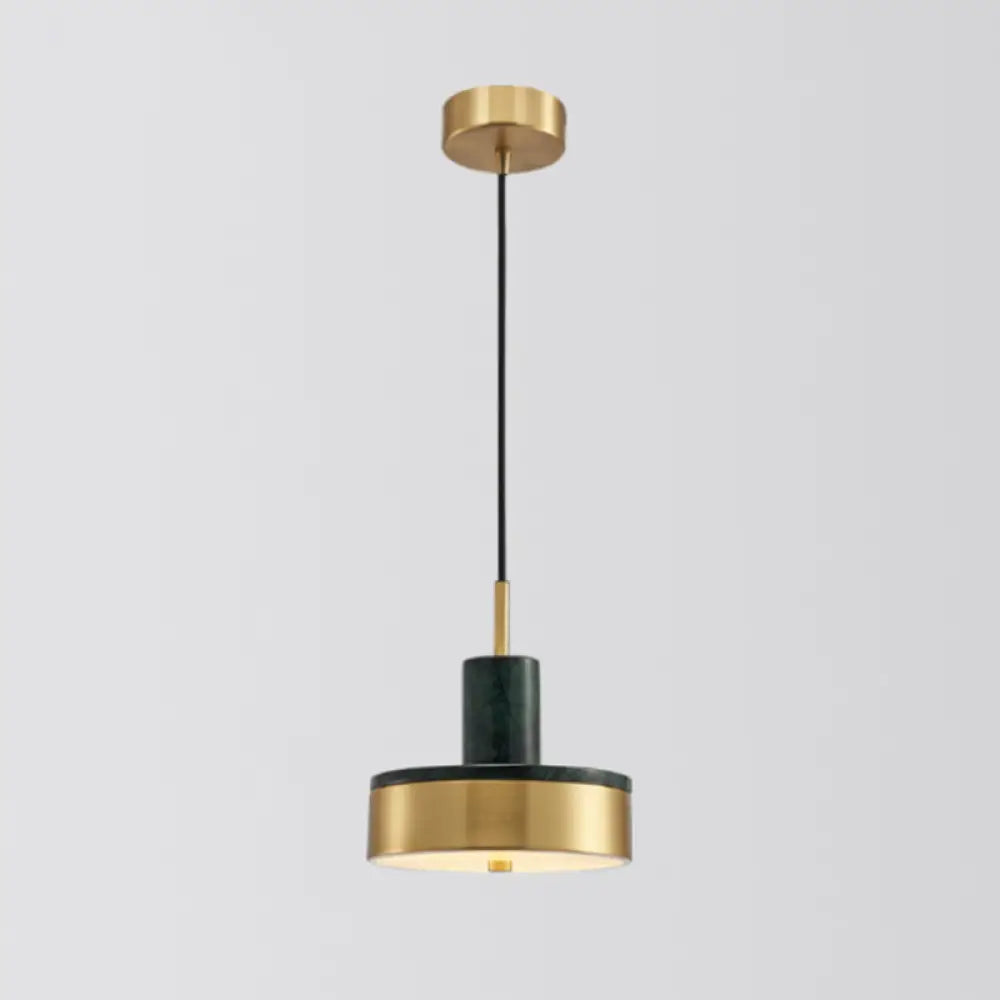 Minimalistic Marble Pendant Ceiling Light For Shaded Dining Room With 1 Head Green / Round