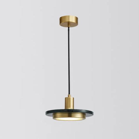 Minimalistic Marble Pendant Ceiling Light For Shaded Dining Room With 1 Head Green / Saucer