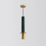 Minimalistic Marble Pendant Ceiling Light For Shaded Dining Room With 1 Head Green / Tube