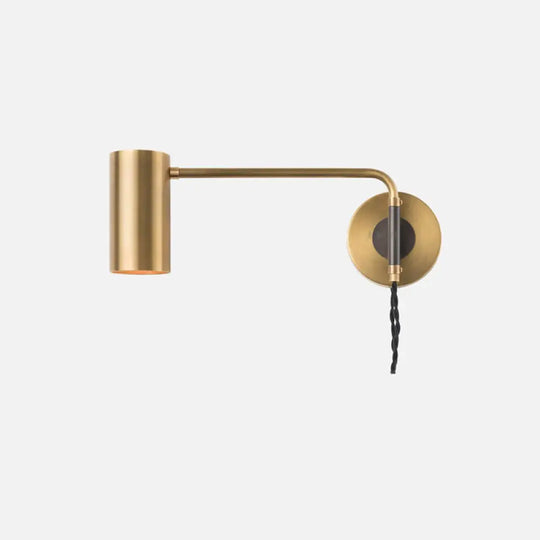 Minimalistic Metal Adjustable Tubular Wall Lamp With 1-Light Bedside Spotlight Gold / Long Arm