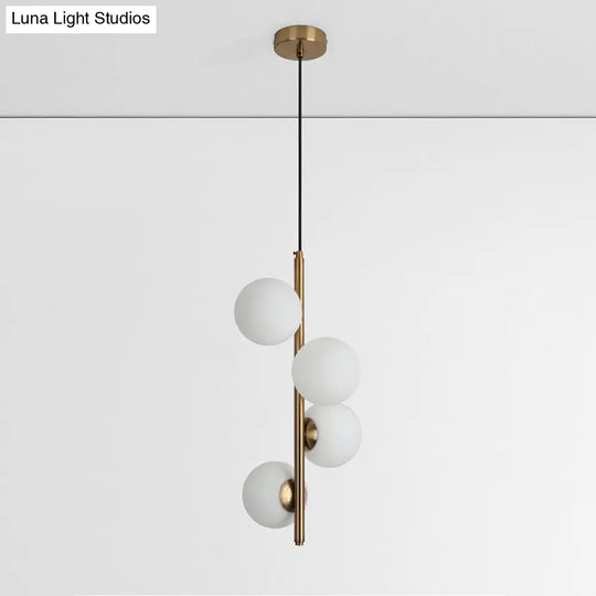 Minimalistic Opal Glass Pendant Chandelier For Living Room Lighting