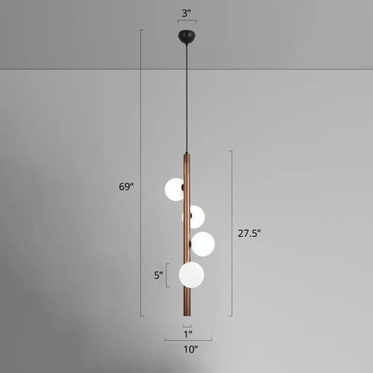 Minimalistic Opal Glass Pendant Chandelier For Living Room Lighting 4 / Coffee