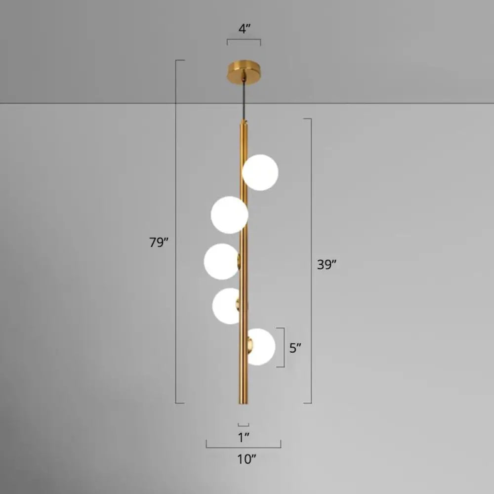 Minimalistic Opal Glass Pendant Chandelier For Living Room Lighting 5 / Gold