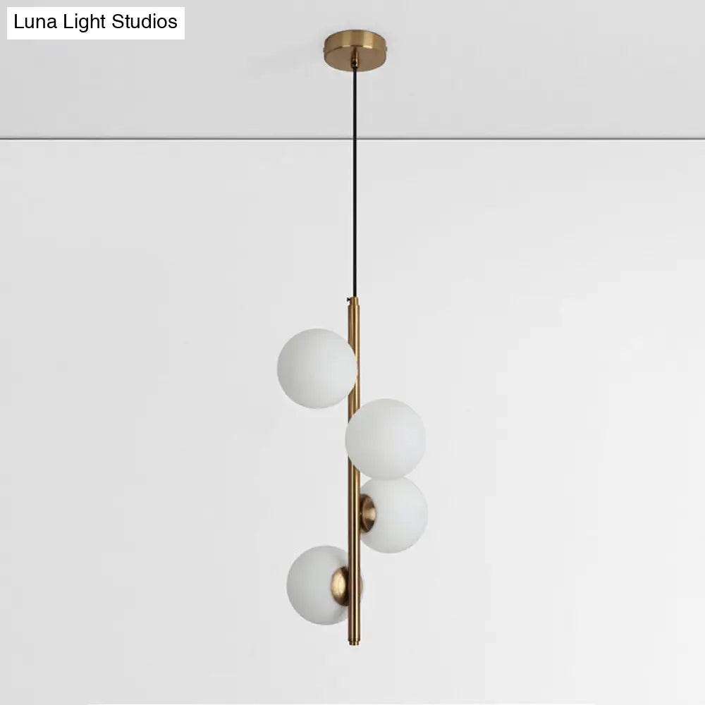 Minimalist Opal Glass Orb Pendant Light For Living Room Chandelier