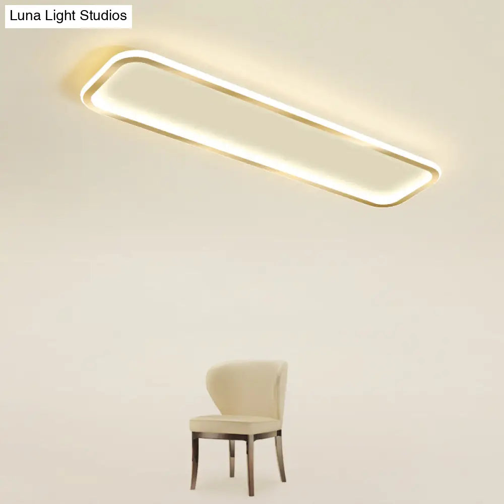 Minimalistic Rectangular Led Flush Ceiling Light Fixture