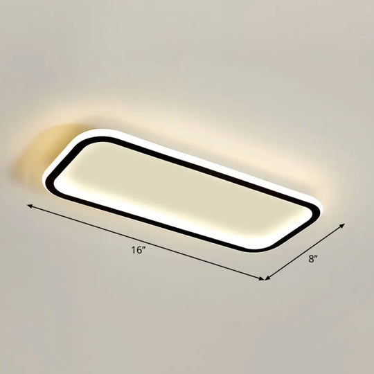 Minimalistic Rectangular Led Flush Ceiling Light Fixture Black / 16 Third Gear