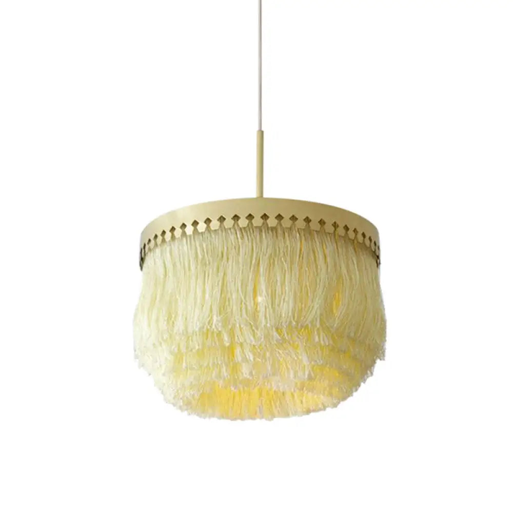 Minimalistic Round Fringe Pendant Light Fixture In Gold

Or

Gold Suspension - Simple & Elegant Gold