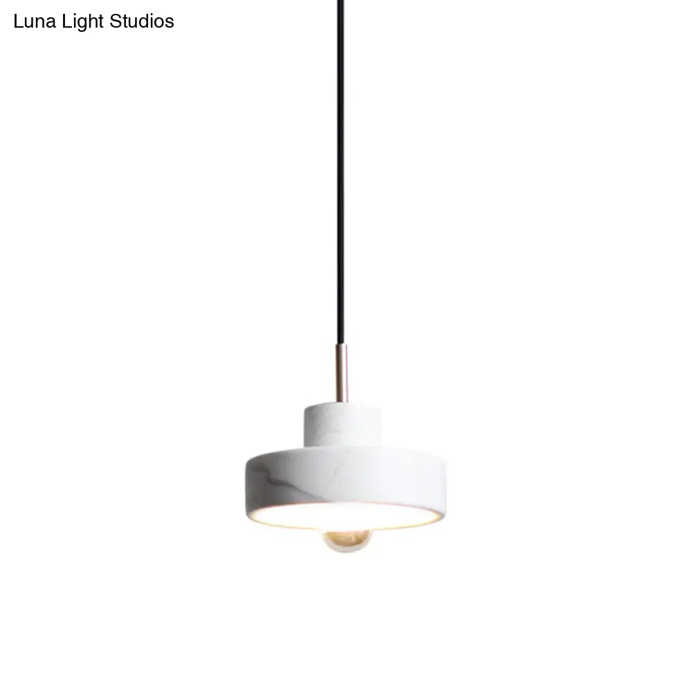 Minimalistic Stone Pendant Ceiling Light - White