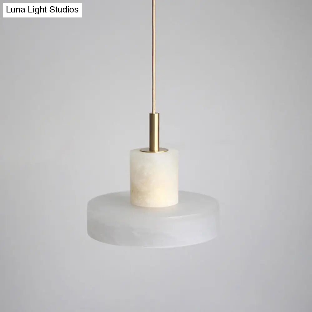 Minimalistic Stone Pendant Ceiling Light - White