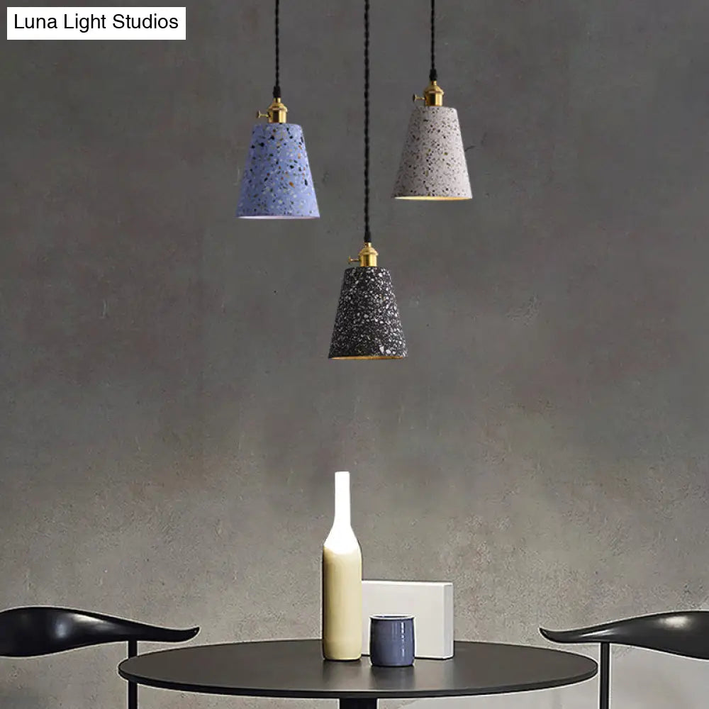 Minimalistic Terrazzo Pendant Light For Dining Room Ceiling - Geometric Design 1 Head