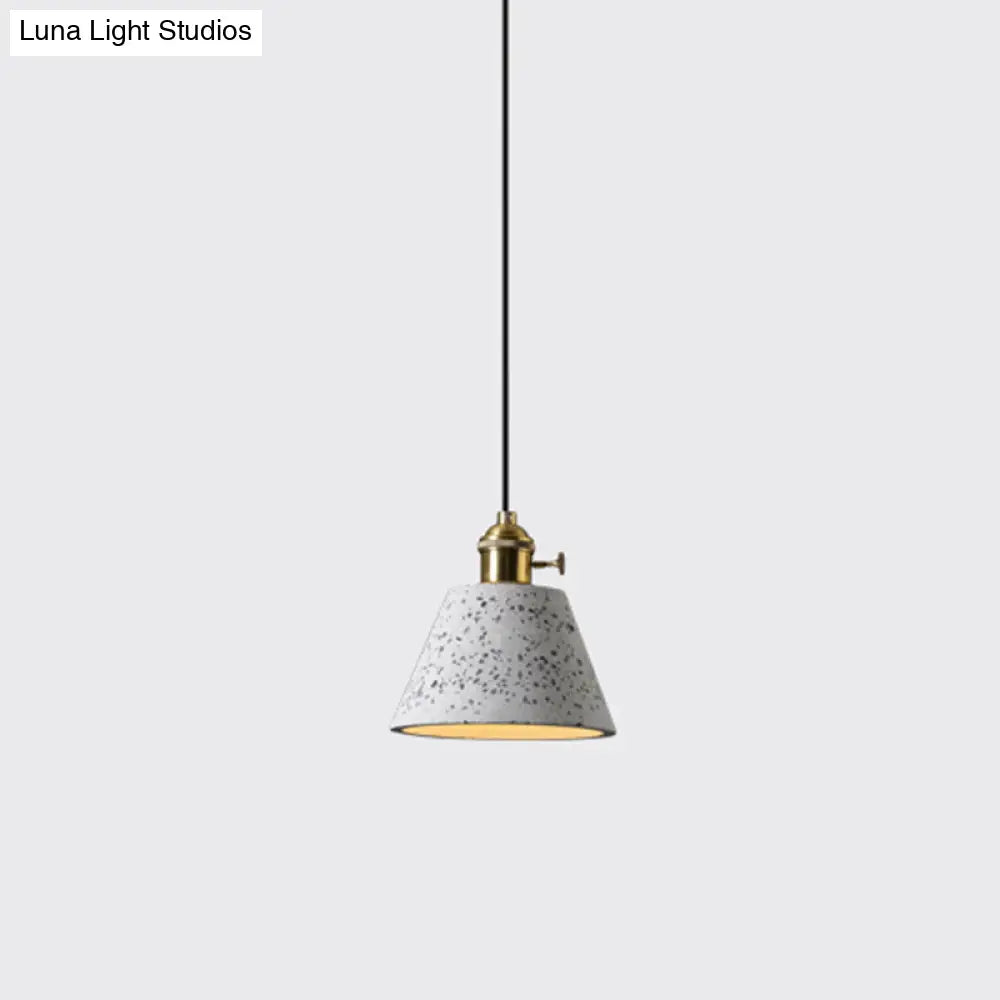 Minimalistic Geometric Terrazzo Pendant Light - Dining Room Ceiling Suspension Lighting White /