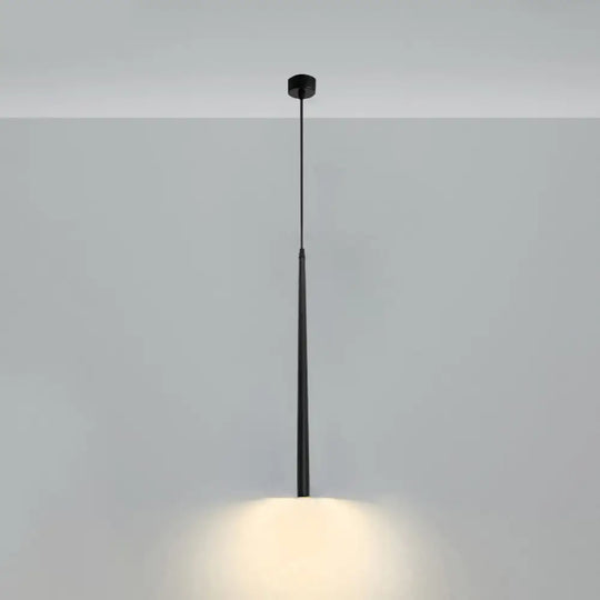 Minimalistic Tube Design Led Hanging Lamp For Bedside Suspension Pendant Light In Black / High