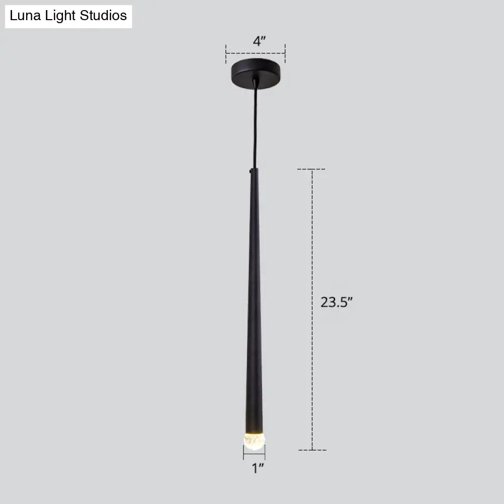 Minimalistic Tube Design Led Hanging Lamp For Bedside Suspension Pendant Light In Black Lighting