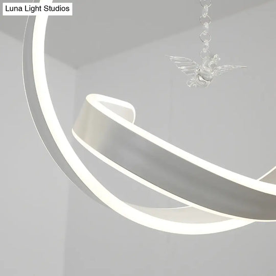 Minimalistic Twist Hanging Led Chandelier Pendant Light - Simple Style Acrylic Warm/White