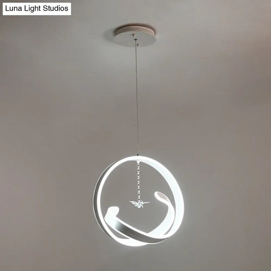 Minimalistic Twist Hanging Led Chandelier Pendant Light - Simple Style Acrylic Warm/White