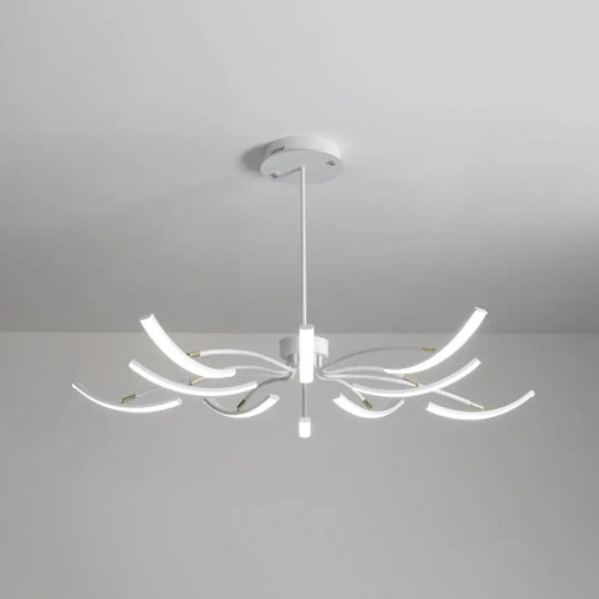 Minimalistic White Floral Chandelier Led Ceiling Light For Living Room 10 /