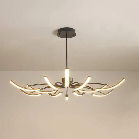 Minimalistic White Floral Chandelier Led Ceiling Light For Living Room 12 / Remote Control Stepless