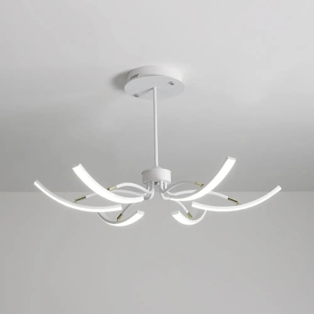 Minimalistic White Floral Chandelier Led Ceiling Light For Living Room 6 /