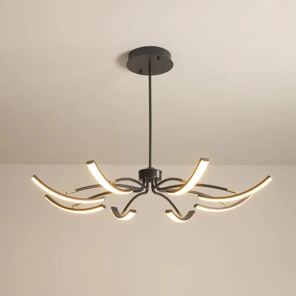 Minimalistic White Floral Chandelier Led Ceiling Light For Living Room 8 / Remote Control Stepless