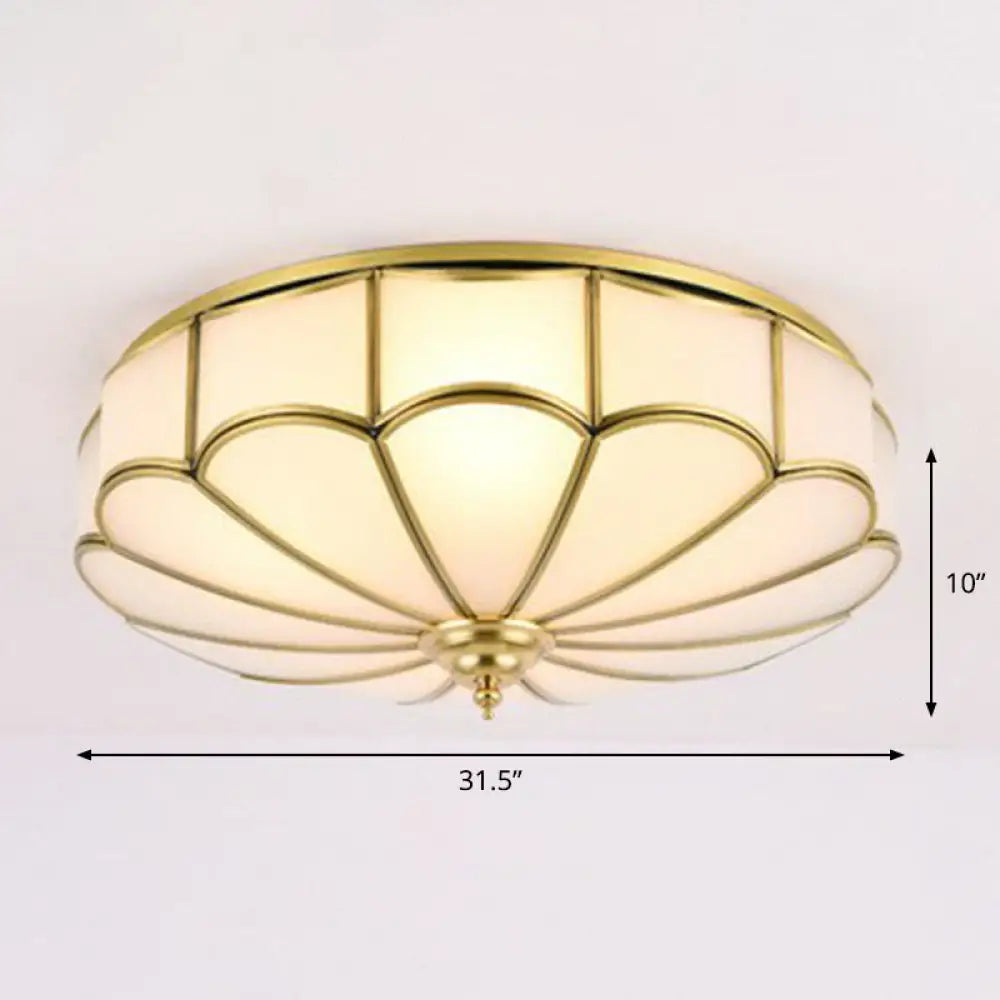 Minimalistic White Glass Flush Mount Ceiling Light Fixture 10 /