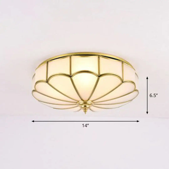 Minimalistic White Glass Flush Mount Ceiling Light Fixture 3 /