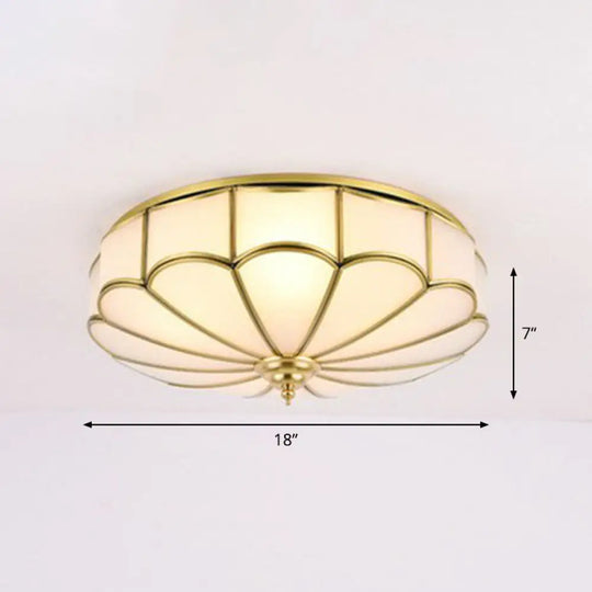 Minimalistic White Glass Flush Mount Ceiling Light Fixture 4 /