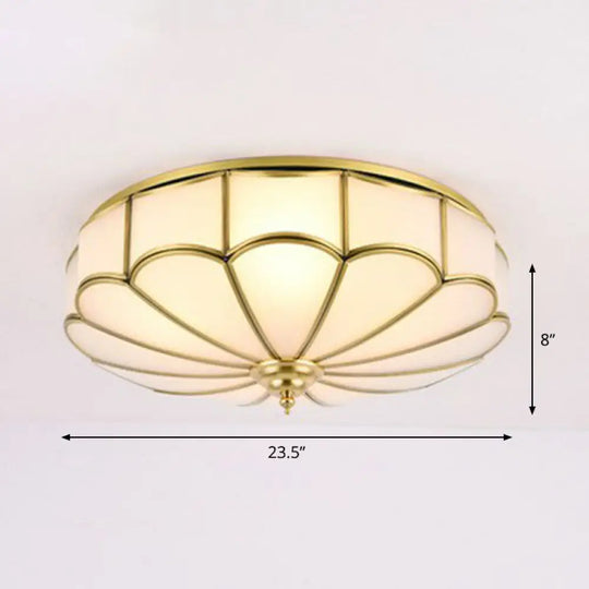 Minimalistic White Glass Flush Mount Ceiling Light Fixture 6 /