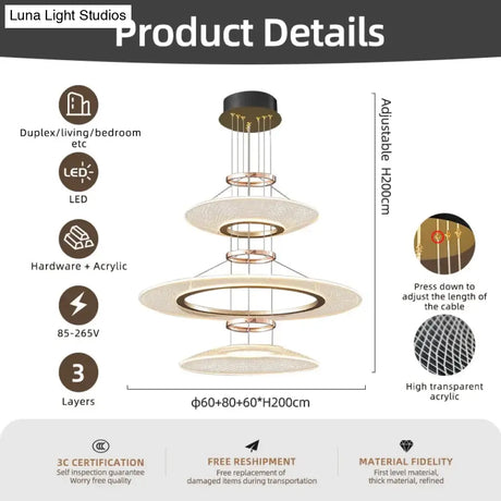 Mira Modern White LED Aluminum Chandelier Pendant Light for Living Room & Hotels chandelier