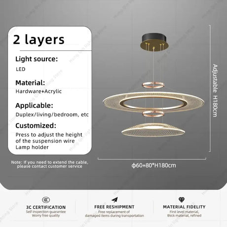 Mira Modern White LED Aluminum Chandelier Pendant Light for Living Room & Hotels D60 80cm / tricolor light chandelier