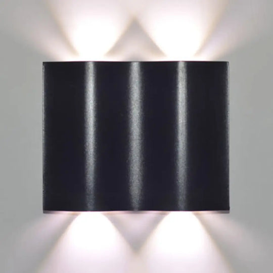 Modern 1/2/3-Light Black Porch Wall Sconce With Wavy Metal Shade And Warm/White Lighting 2 / Warm