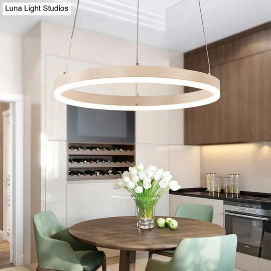 Modern 1/2/3-Light Chandelier Pendant With Acrylic Shade - Brown/Black/White Ceiling Light In