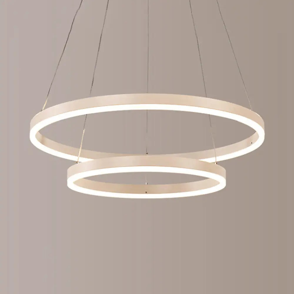 Modern 1/2/3-Light Chandelier Pendant With Acrylic Shade - Brown/Black/White Ceiling Light In